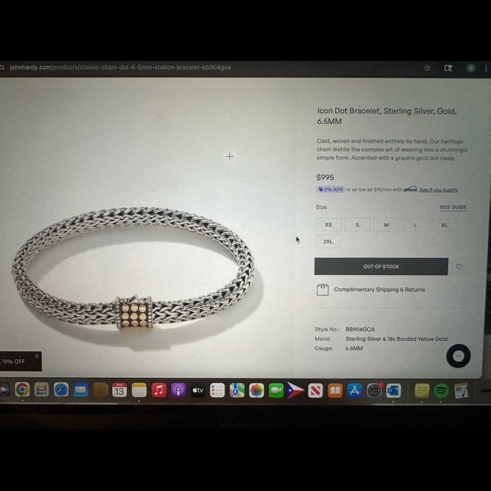 John Hardy Icon Dot Bracelet in Sterling Silver and Gold